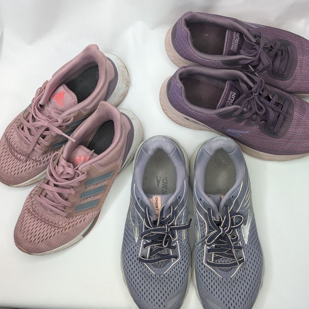 Sneakers Bundle Adidas Sketchers Brooks 3 Shoes Purple Bundle